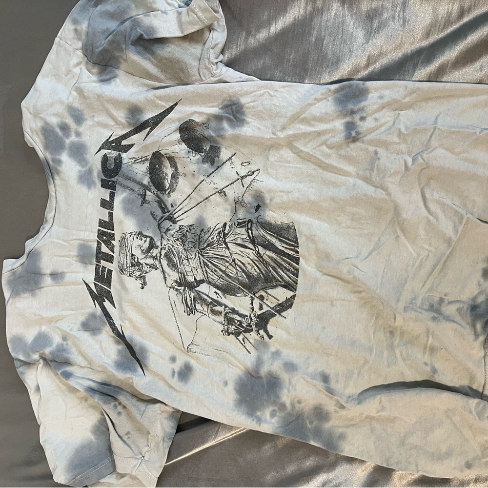 Metallica Gray Tie-Dye Women's Short Sleeve Tee